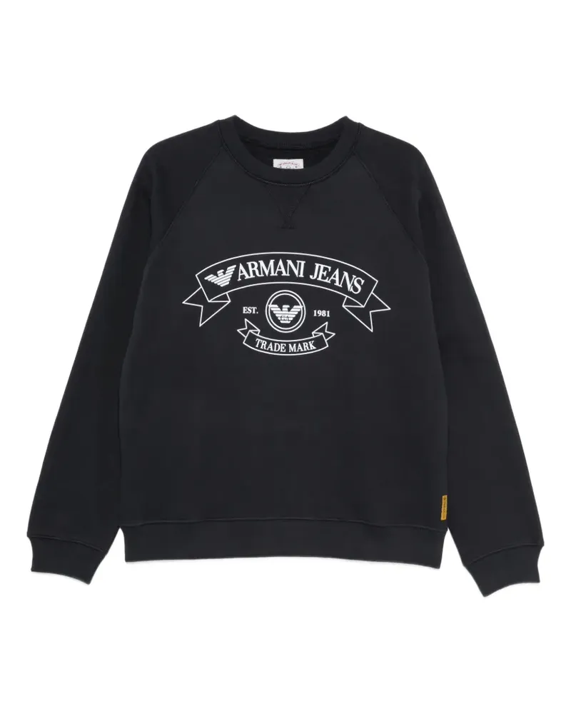 Emporio Armani Pullover mit Logo-Print - Blau Blau