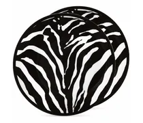Zwei Porzellanteller mit Zebra-Print