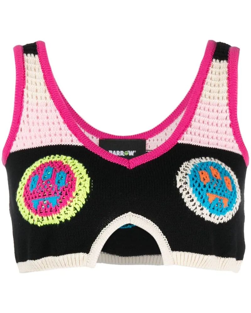 BARROW Cropped-Top mit Häkeleinsatz - Schwarz Schwarz