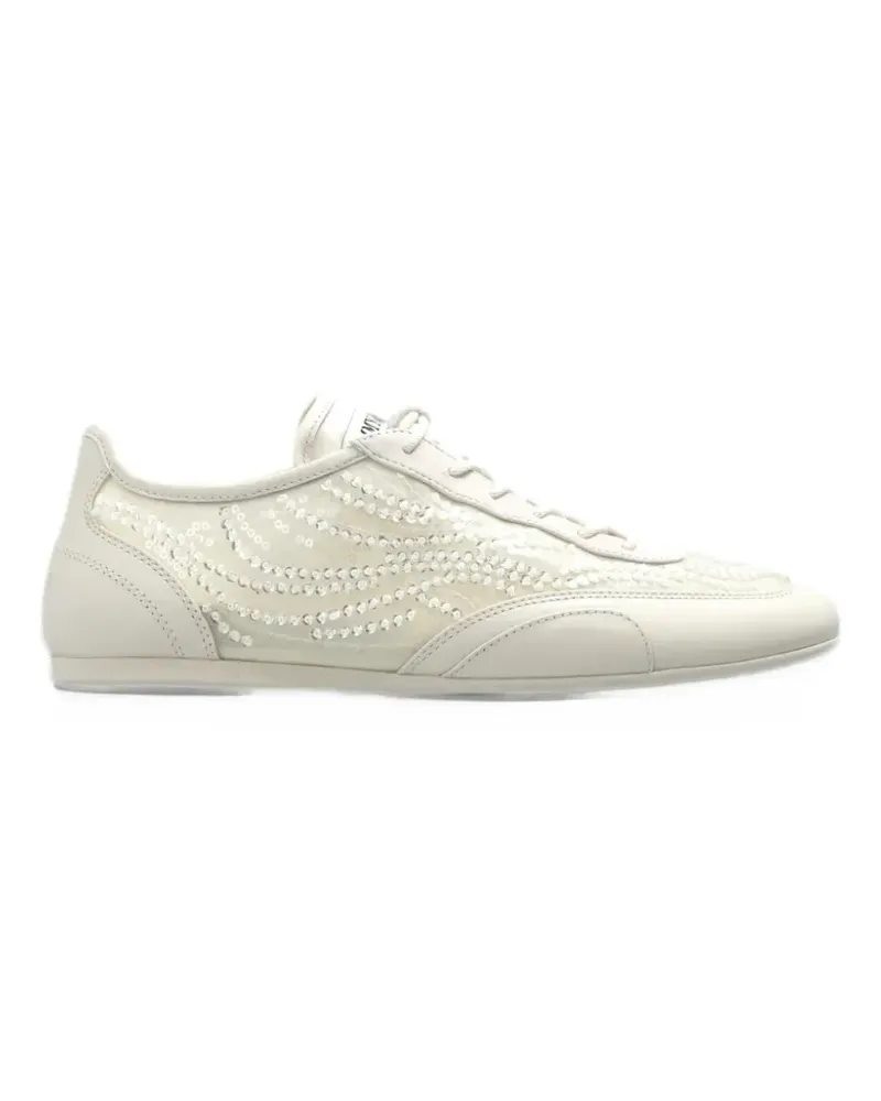 Jimmy Choo Sunny bead-embellished sneakers - Nude Nude