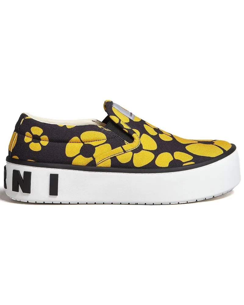 Marni Sneakers mit Blumen-Print Gelb