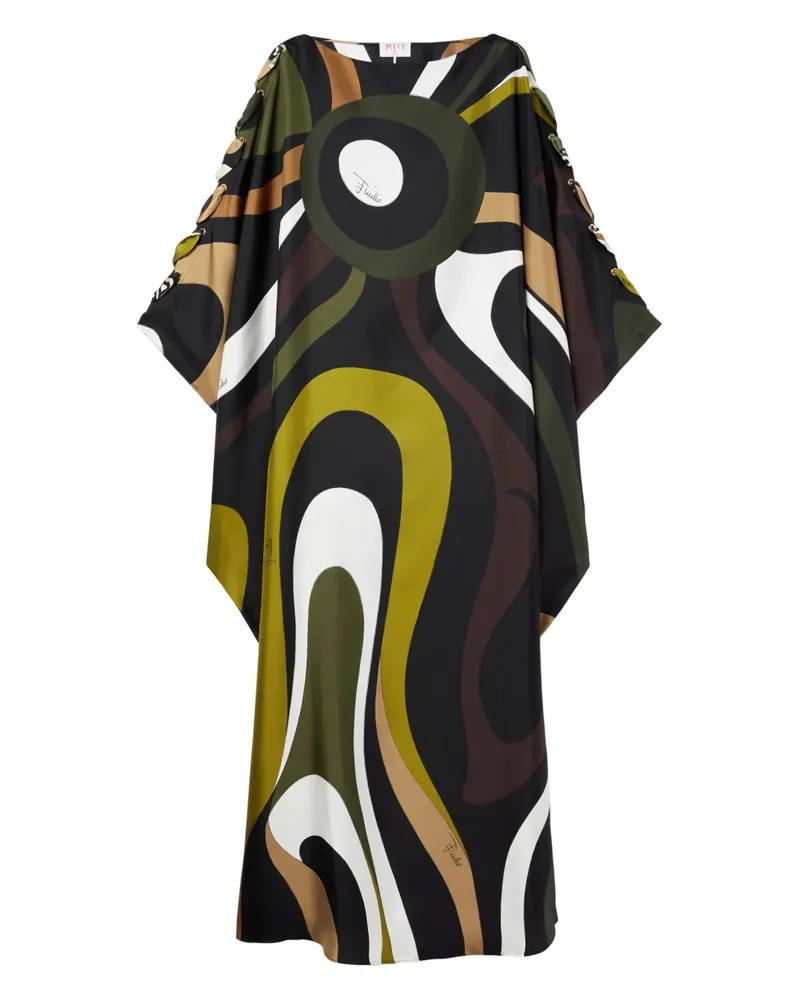 Emilio Pucci Seidenkleid mit Marmo-Print - Schwarz Schwarz
