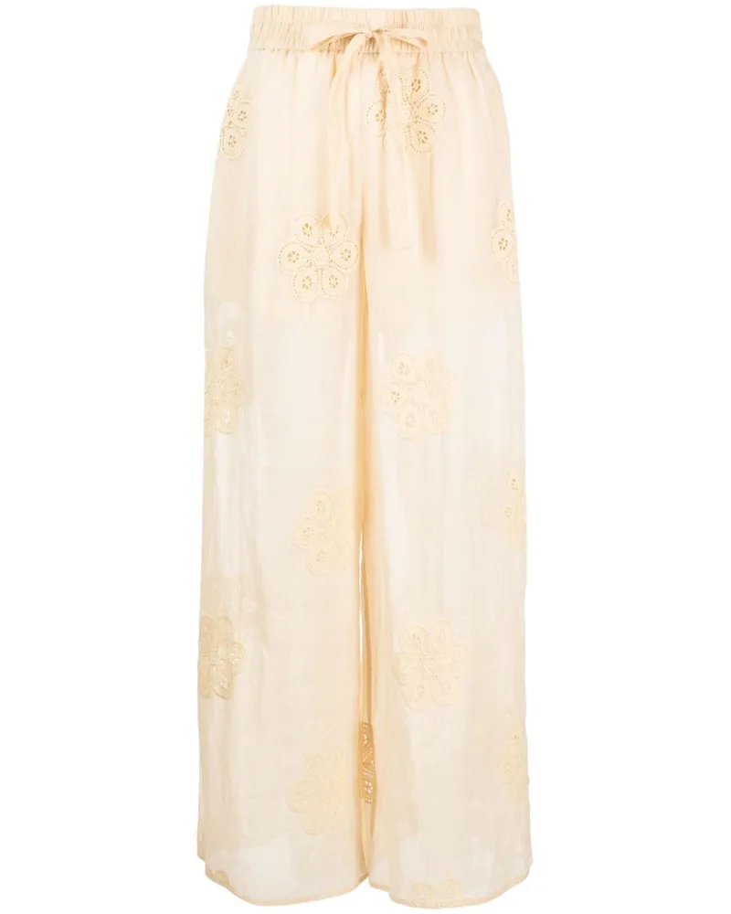 Zimmermann Acadian Ramiehose mit Blumenstickerei - Gelb Gelb
