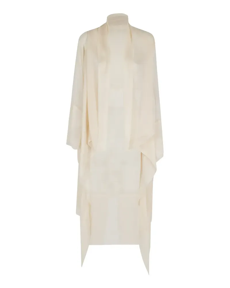 Alberta Ferretti silk-organza duster coat - Nude Nude