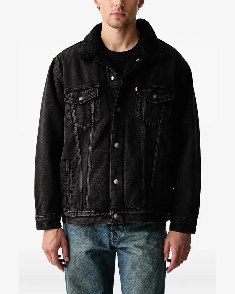 Levi's fleece-collar denim jacket - Schwarz Schwarz