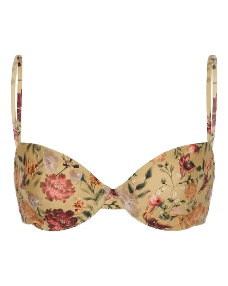 AGUA BENDITA Magdalena Bikinioberteil mit Blumen - Gelb Gelb
