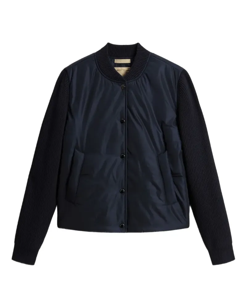 Woolrich Gesteppte Bomberjacke mit gestrickten Ärmeln - Blau Blau