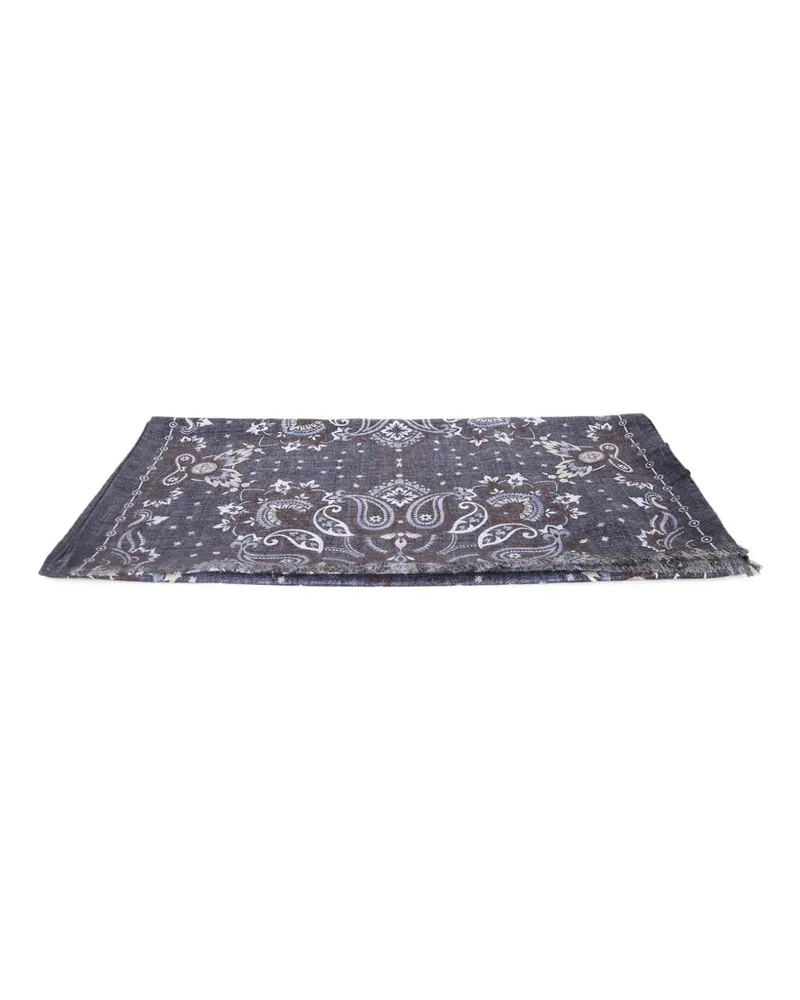 Dell'oglio Schal mit Paisley-Print - Blau Blau