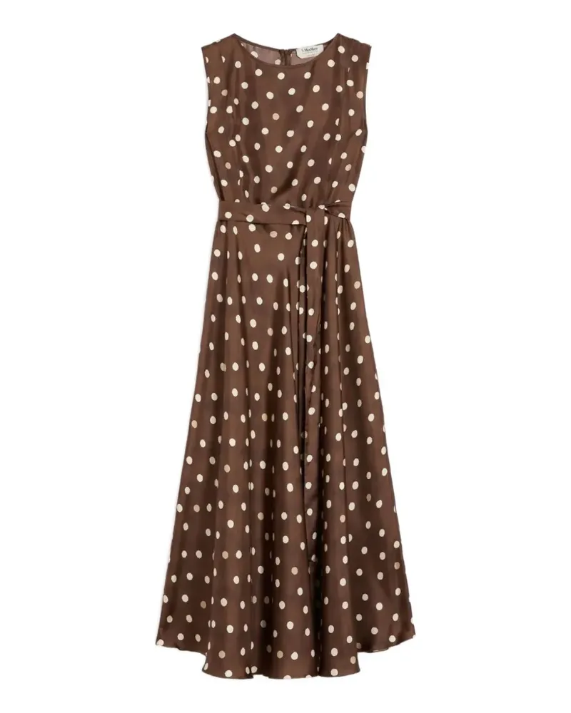 Max Mara SMMARTINA Midikleid mit Polka Dots - Braun Braun