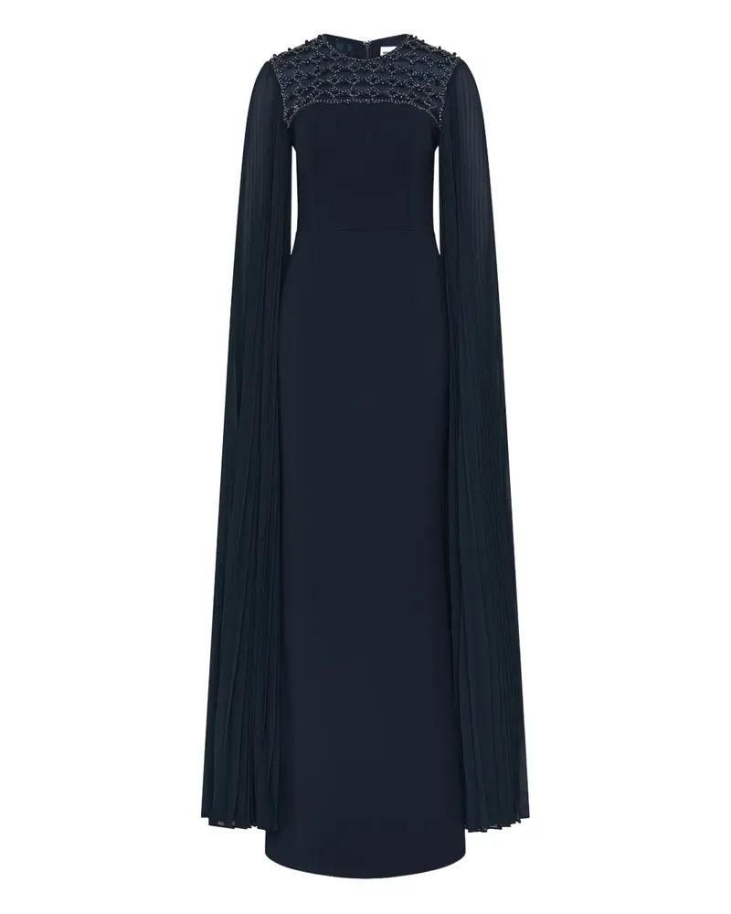 Rebecca Vallance Verziertes Memphis Maxikleid mit Falten - Blau Blau