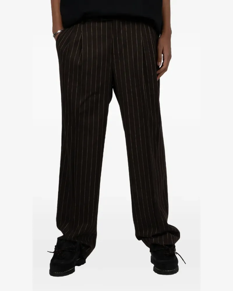 Drôle de Monsieur pinstripe trousers - Braun Braun