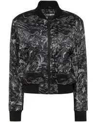 Philipp Plein Bomberjacke mit Dschungel-Print Schwarz