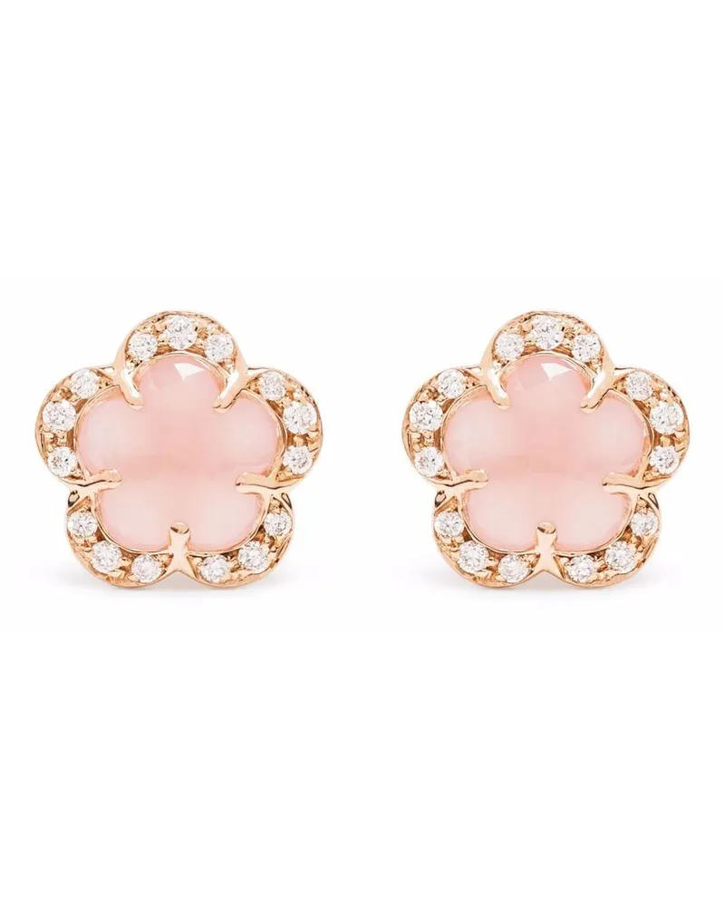 Pasquale Bruni 18kt Figlia dei Fiori Rotgoldohrringe mit Diamanten - Rosa Rosa