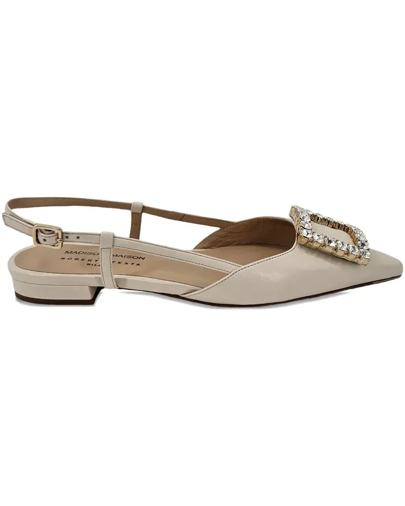MADISON.MAISON Flache Slingback-Pumps mit Verzierung - Nude Nude
