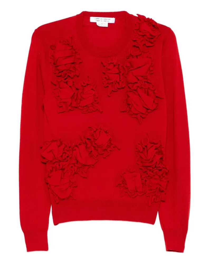Comme des Garçons Oberteil mit Blumenstickerei - Rot Rot