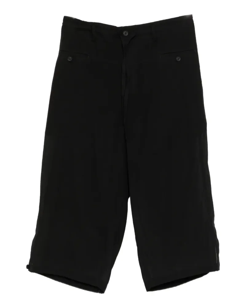 Yohji Yamamoto China Button Shorts - Schwarz Schwarz