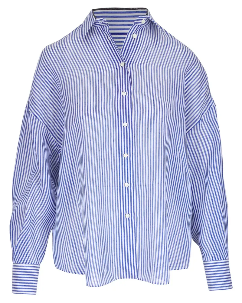 Brunello Cucinelli Gestreiftes Hemd - Blau Blau