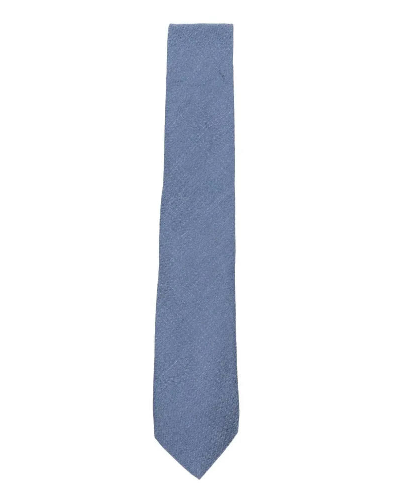 Canali Wollkrawatte mit Rautenmuster - Blau Blau