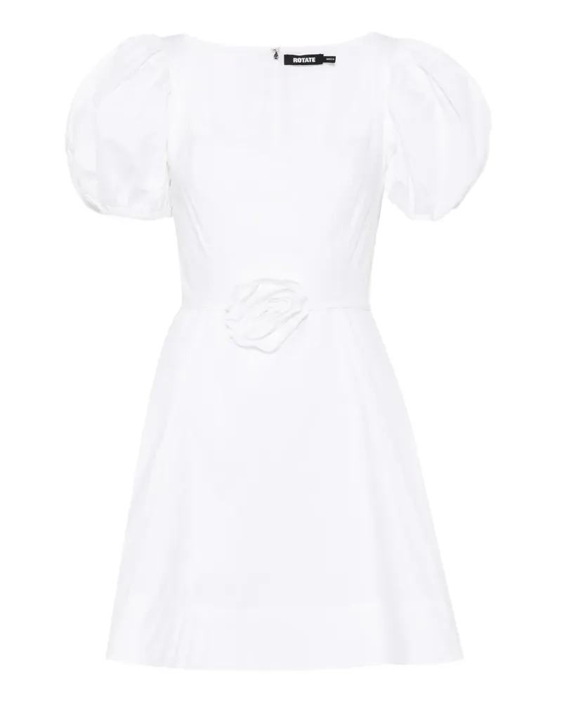 ROTATE Birger Christensen puff-sleeve floral-appliqué mini dress - Weiß Weiß