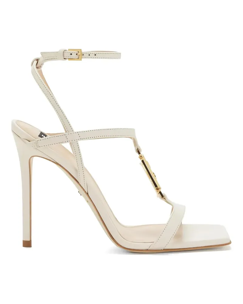 Elisabetta Franchi logo-detail leather sandals - Nude Nude