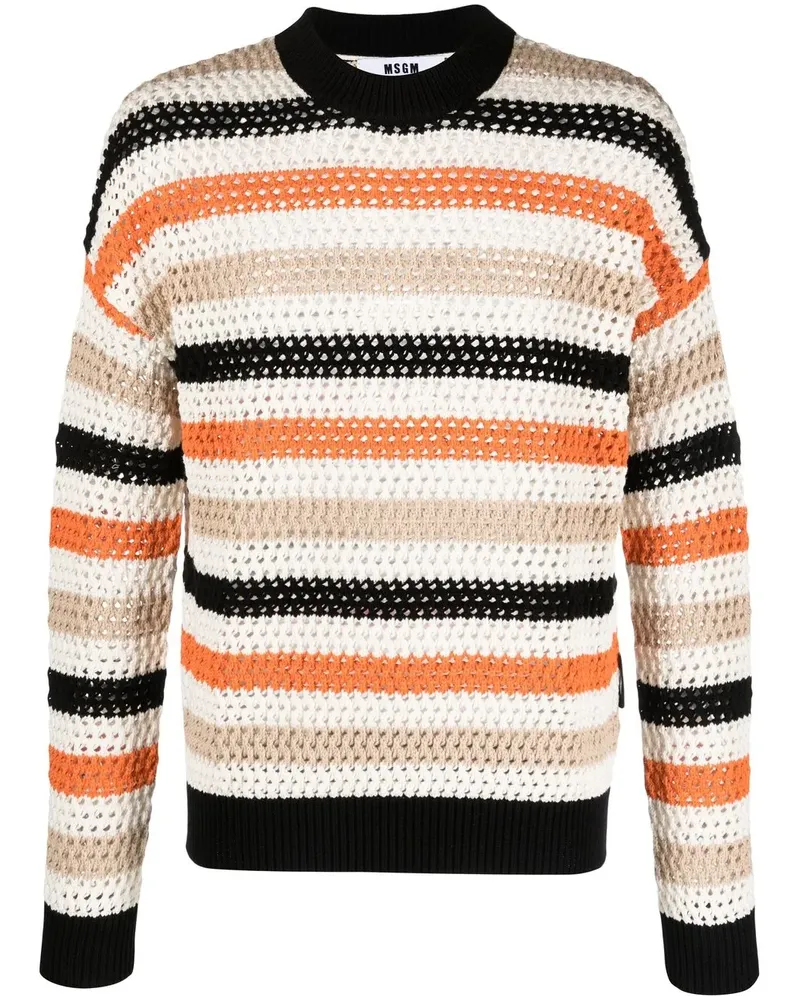 MSGM Pullover mit Querstreifen - Nude Nude