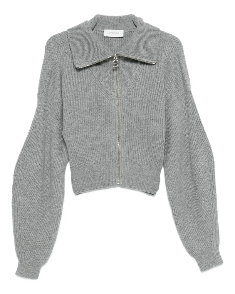 SPORTMAX Gerippter Cardigan mit Reißverschluss - Grau Grau