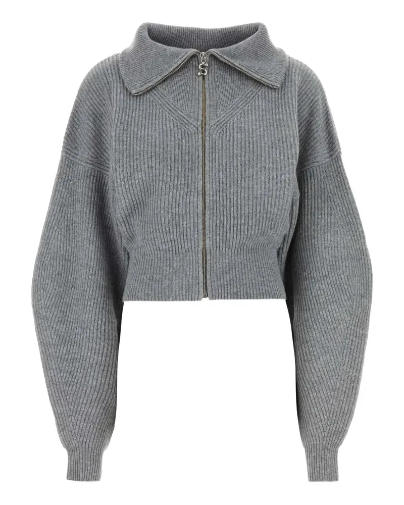 SPORTMAX Gerippter Cardigan mit Reißverschluss - Grau Grau