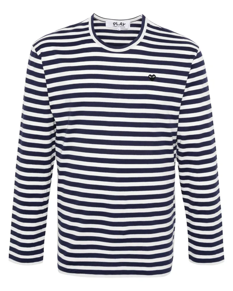 Comme des Garçons Gestreiftes Langarmshirt - Blau Blau