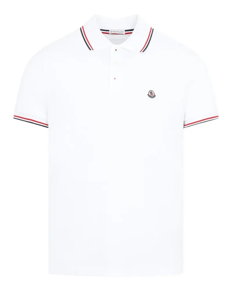 Moncler Poloshirt mit Logo-Patch - Weiß Weiß