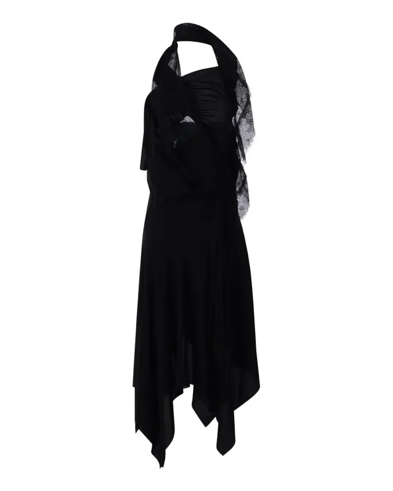 Junya Watanabe lace-trim handkerchief-hem dress - Schwarz Schwarz