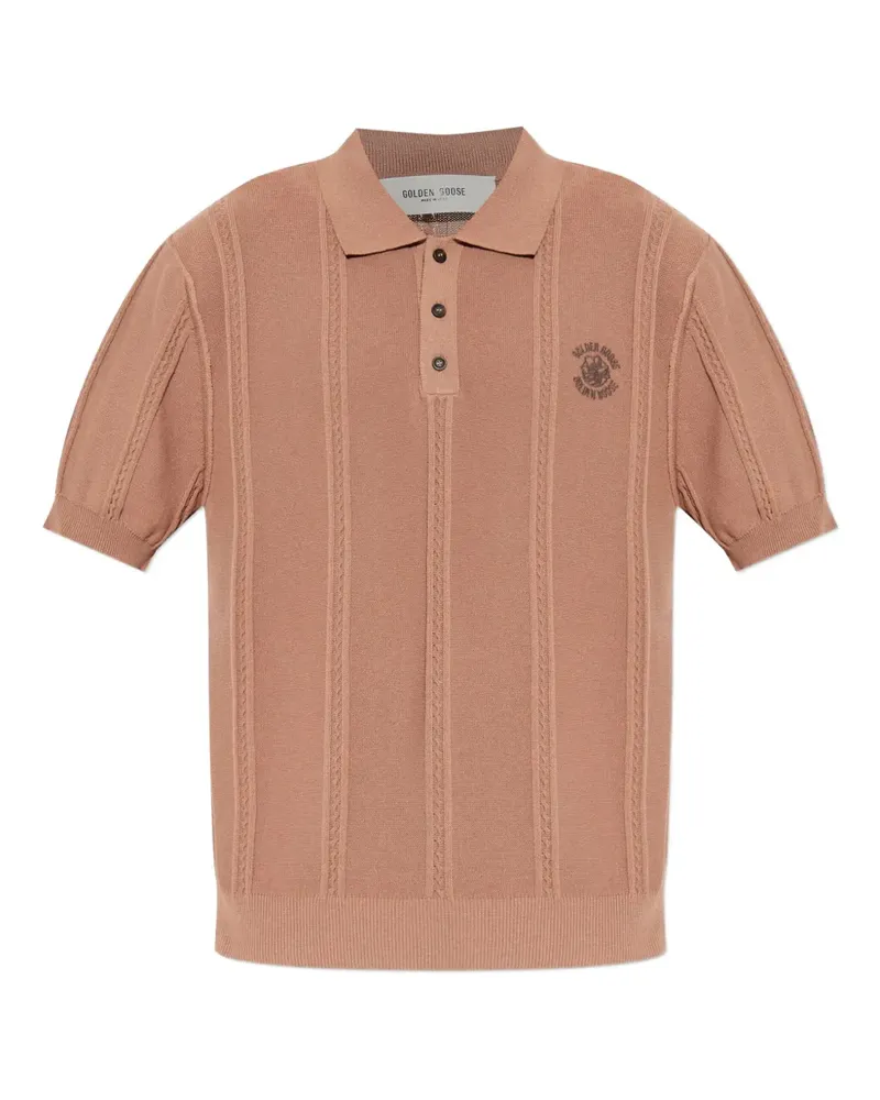 Golden Goose Poloshirt mit Zopfmuster - Nude Nude
