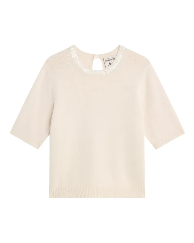 Semicouture Pullover mit Pailletten - Nude Nude
