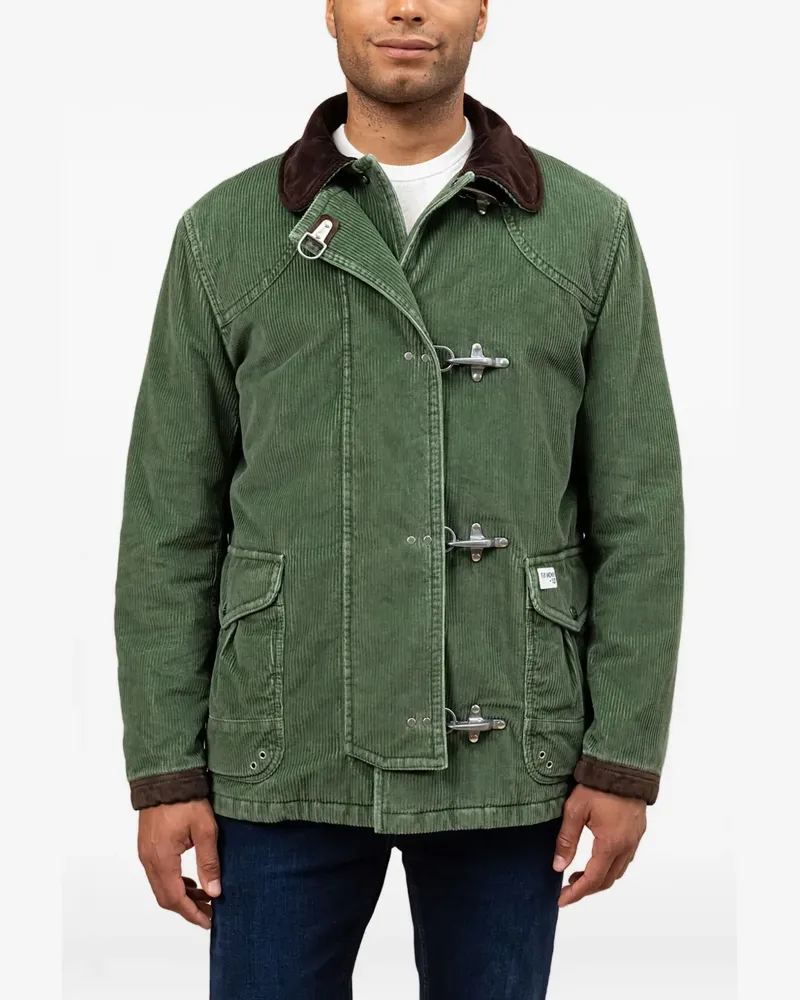 Fay Knebeljacke aus Cord - Grün Grün