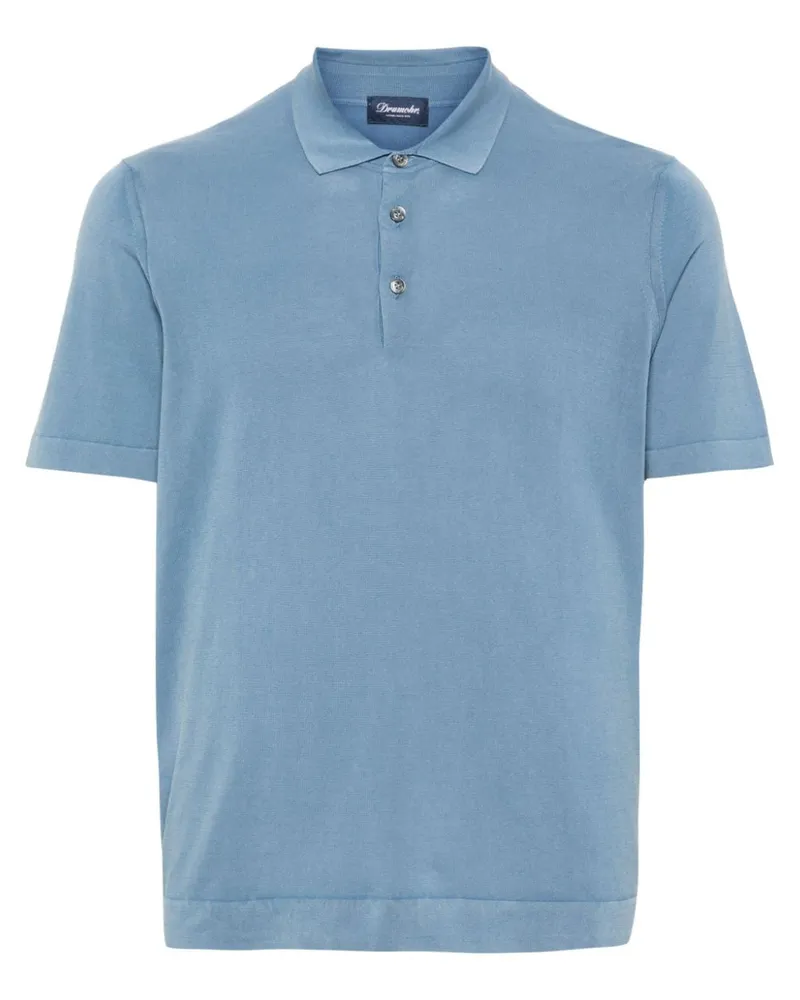 Drumohr  Fein gestricktes Poloshirt - Blau Blau