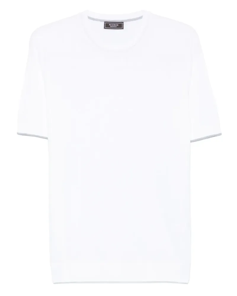Peserico Geripptes T-Shirt - Weiß Weiß