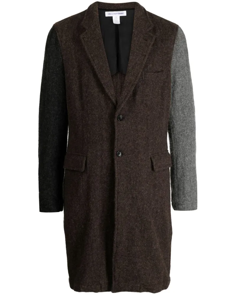 Comme des Garçons colour-block single-breasted coat Braun