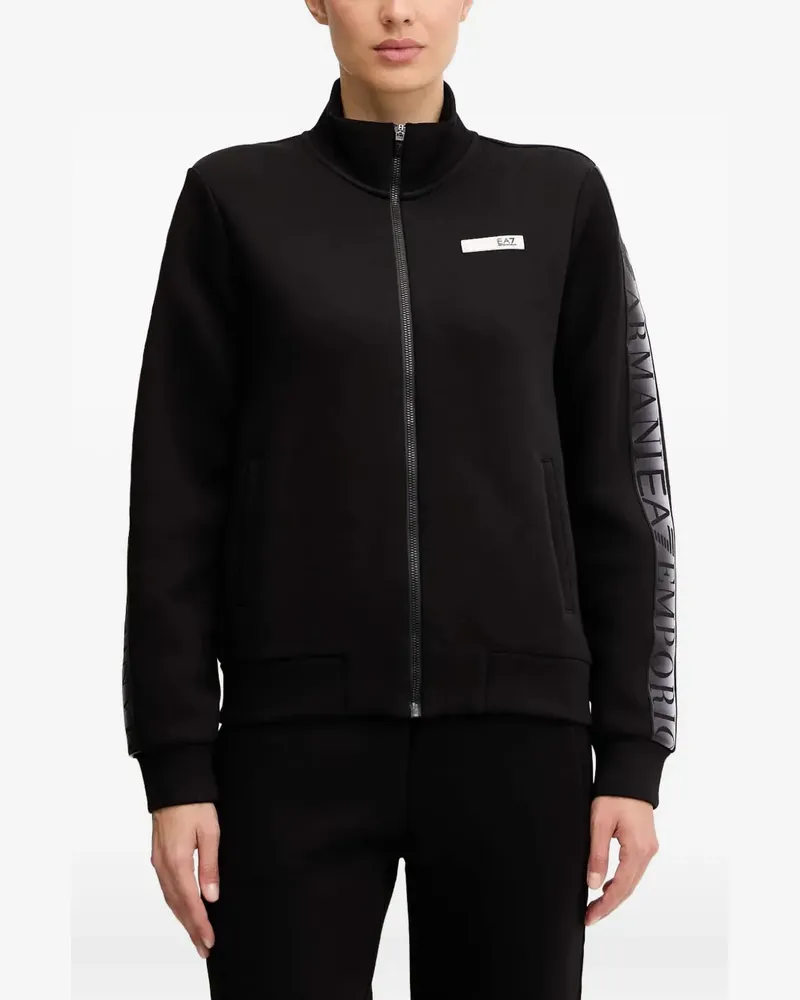 EA7 zip logo stripe jumpsuit - Schwarz Schwarz