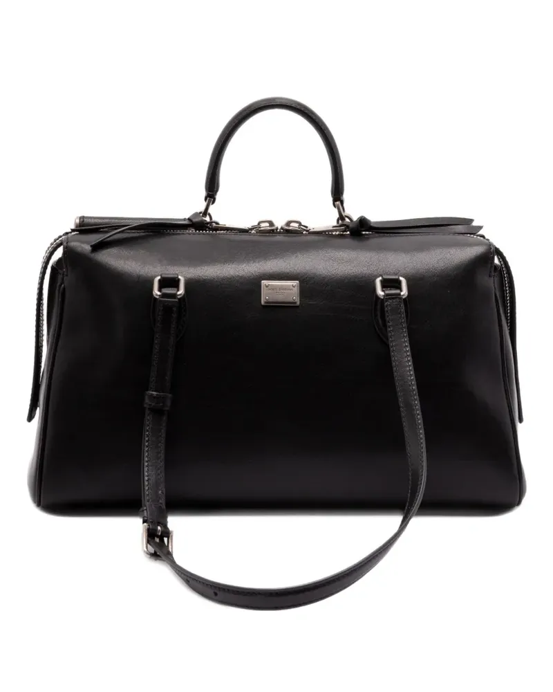 Dolce & Gabbana Reisetasche aus Leder - Schwarz Schwarz