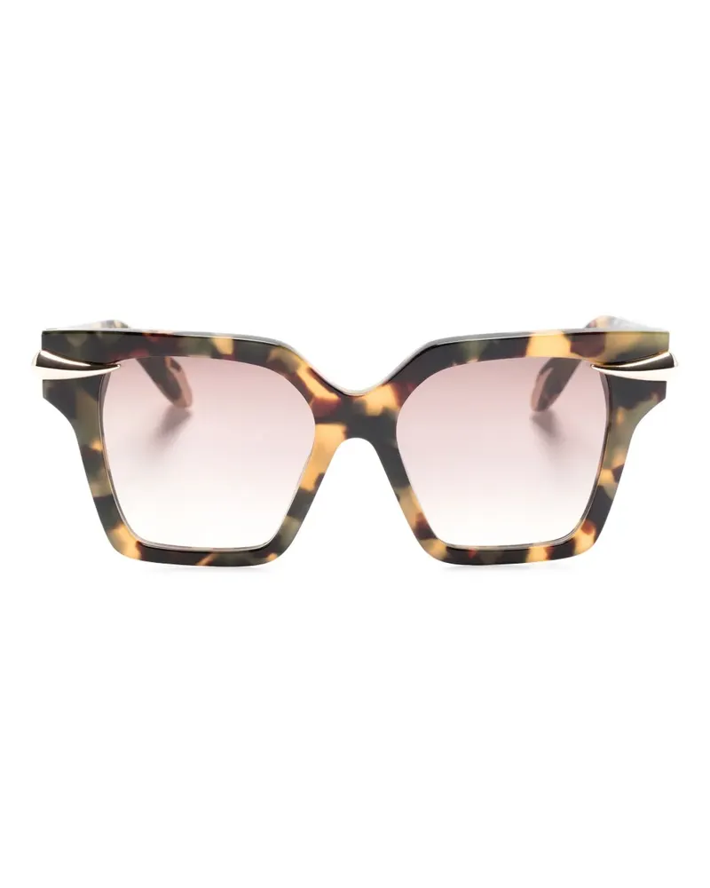 Roberto Cavalli Eckige Sonnenbrille in Schildpattoptik - Braun Braun