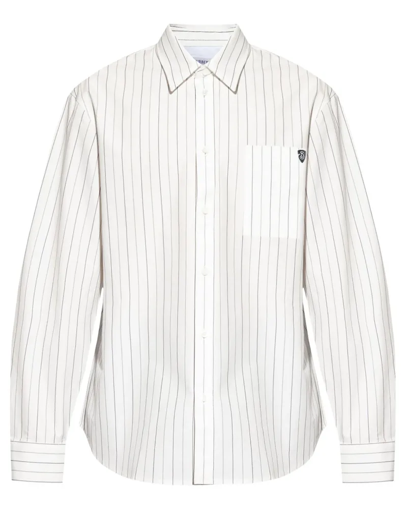 Burberry Gestreiftes Hemd - Weiß Weiß