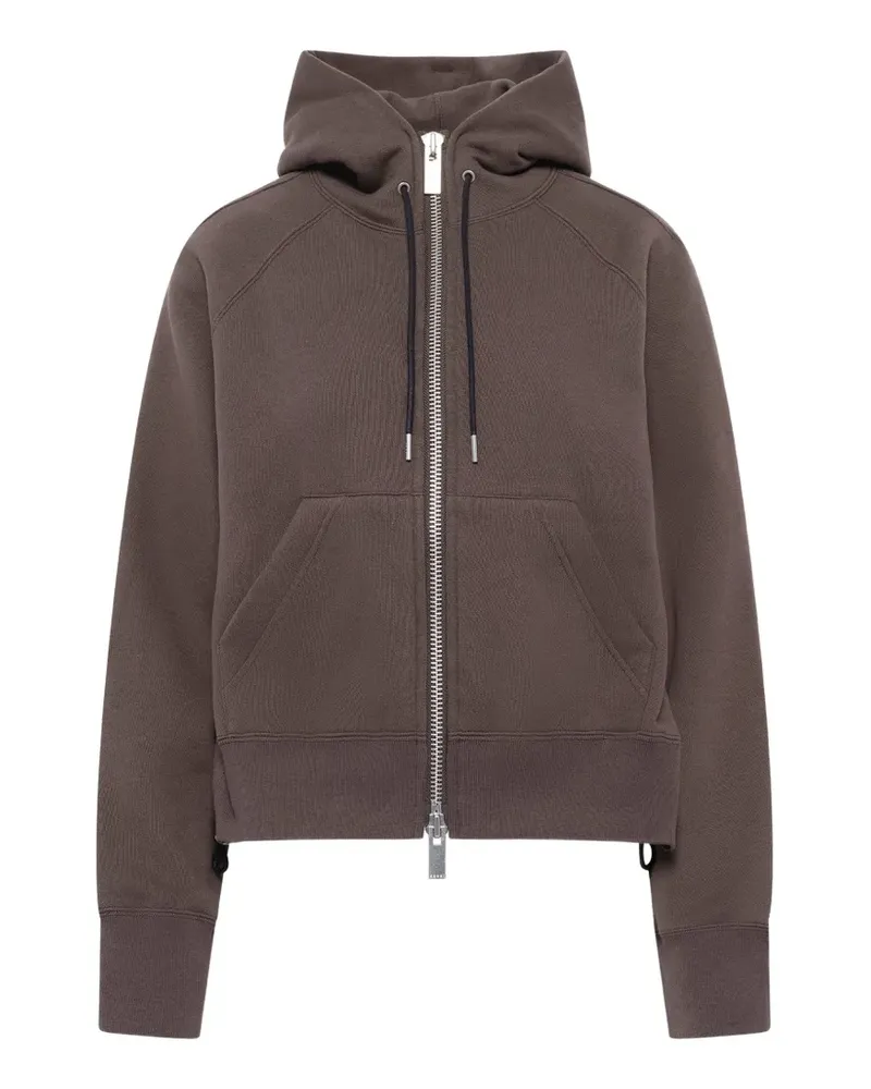 Sacai zip-up drawstring hoodie - Braun Braun