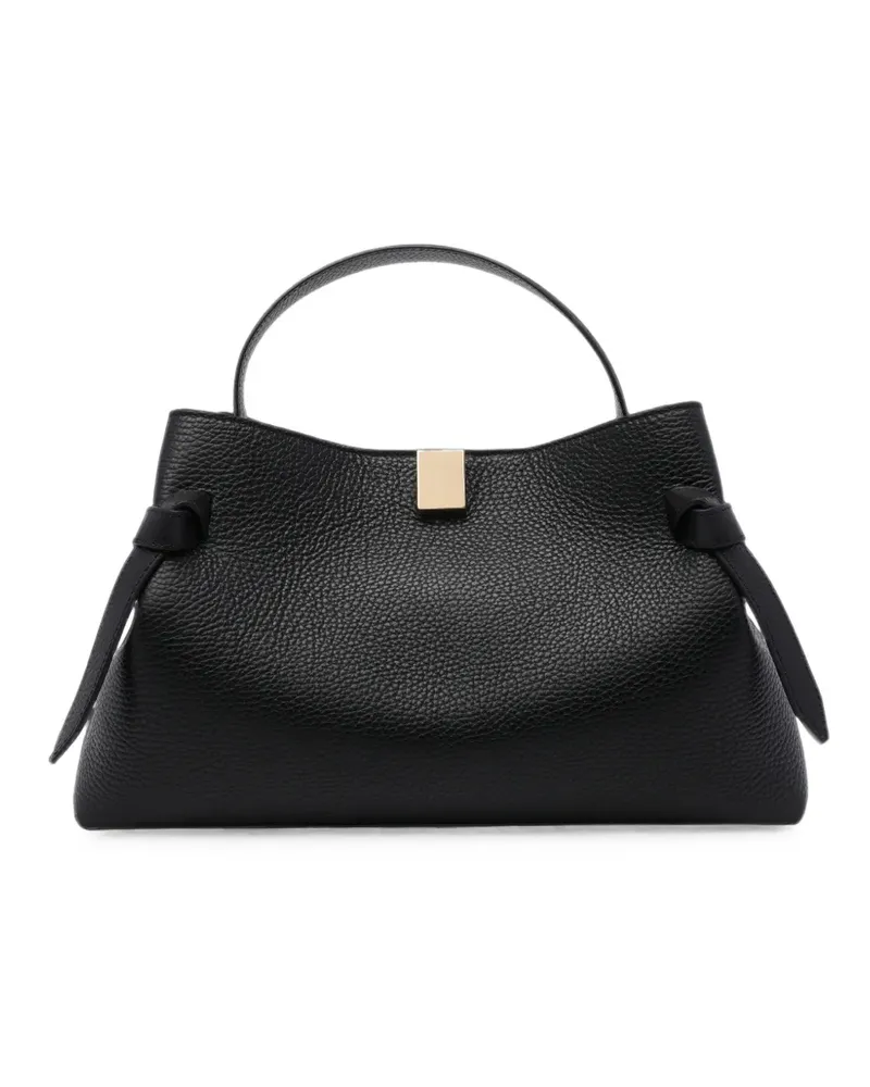 YUZEFI Gyoza pebble-grain leather handbag - Schwarz Schwarz