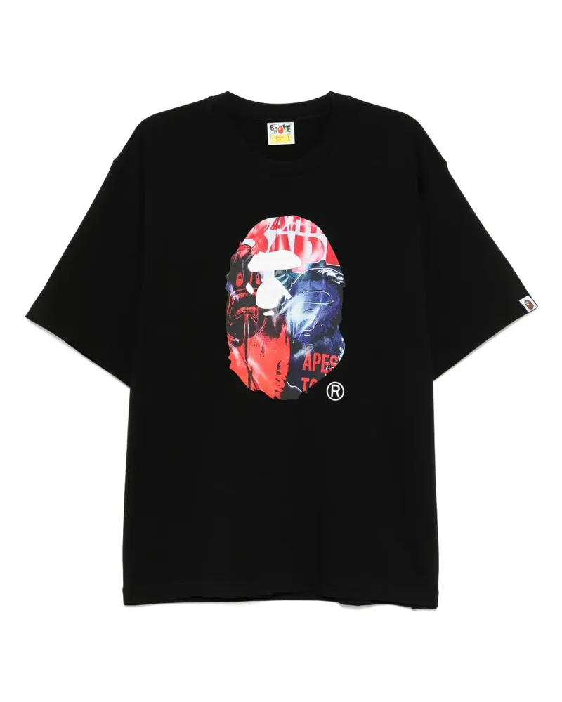 BAPE T-Shirt mit Logo-Print - Schwarz Schwarz
