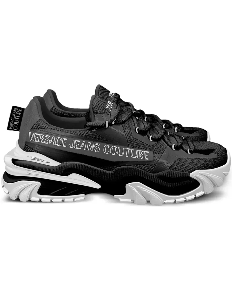 Versace Jeans Sneakers mit Logo-Print - Schwarz Schwarz