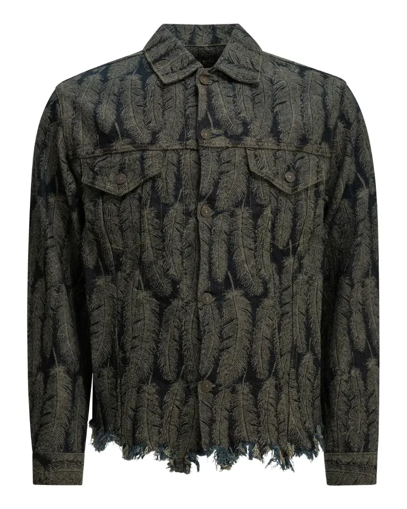 KAPITAL Jeansjacke mit Feder-Print - Blau Blau