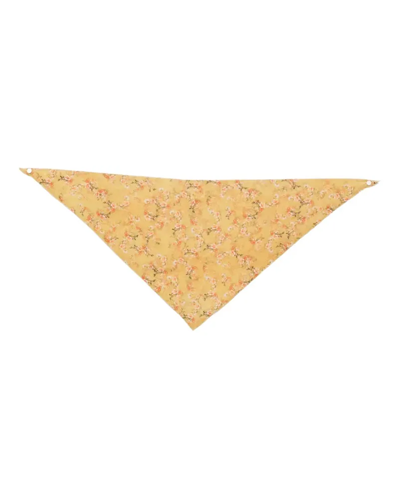 Kristina Ti floral-print triangular scarf - Gelb Gelb