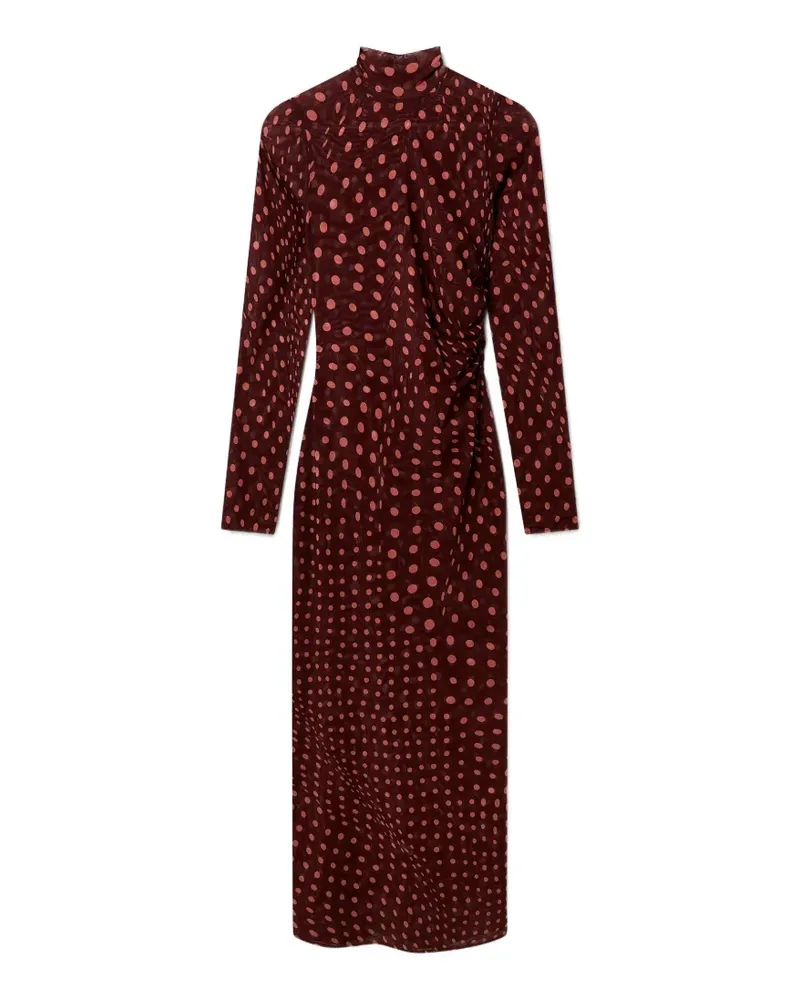 Stella McCartney polka-dot ruched maxi dress - Rot Rot