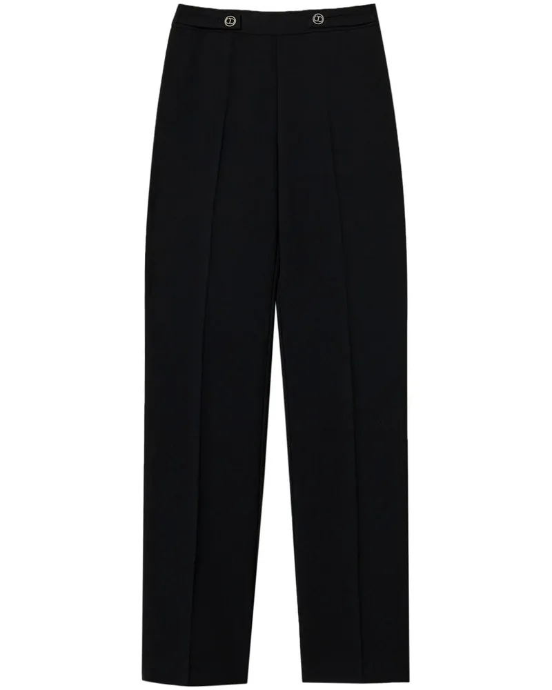 Twin-Set Gerade Hose mit Cady-Struktur - Schwarz Schwarz