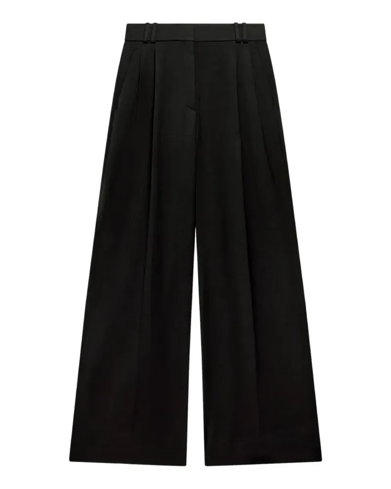 Another Tomorrow high-waisted pleated trousers - Schwarz Schwarz