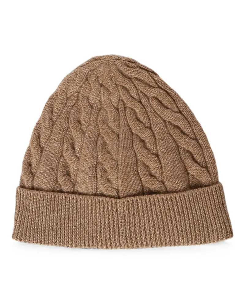 Loro Piana Cedar Beanie mit Zopfmuster - Braun Braun
